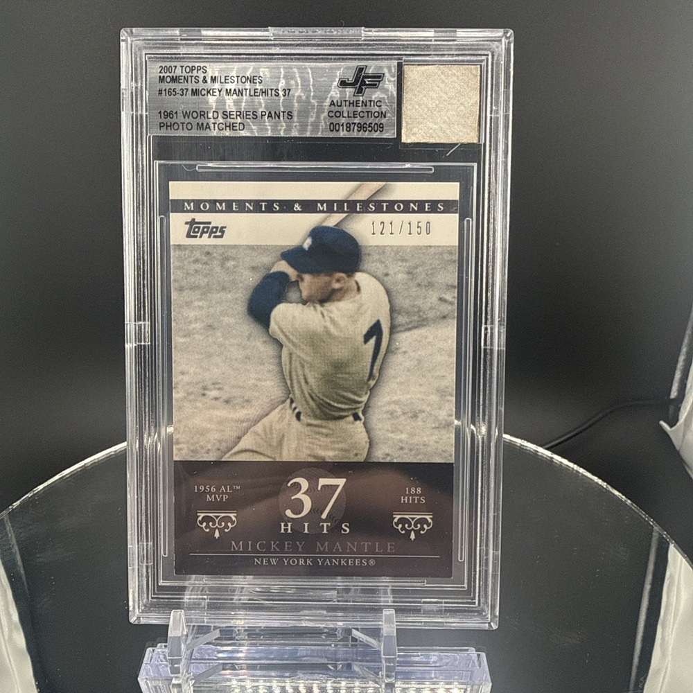 1961 Mickey Mantle World Series Pants Moments & Milestones 37 Hits /150 BGS